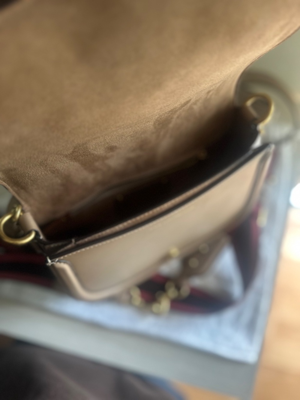 COACH Glovetanned Leather Beat Saddle Bag with Webbing (comes with two straps) - Picture 9 of 14